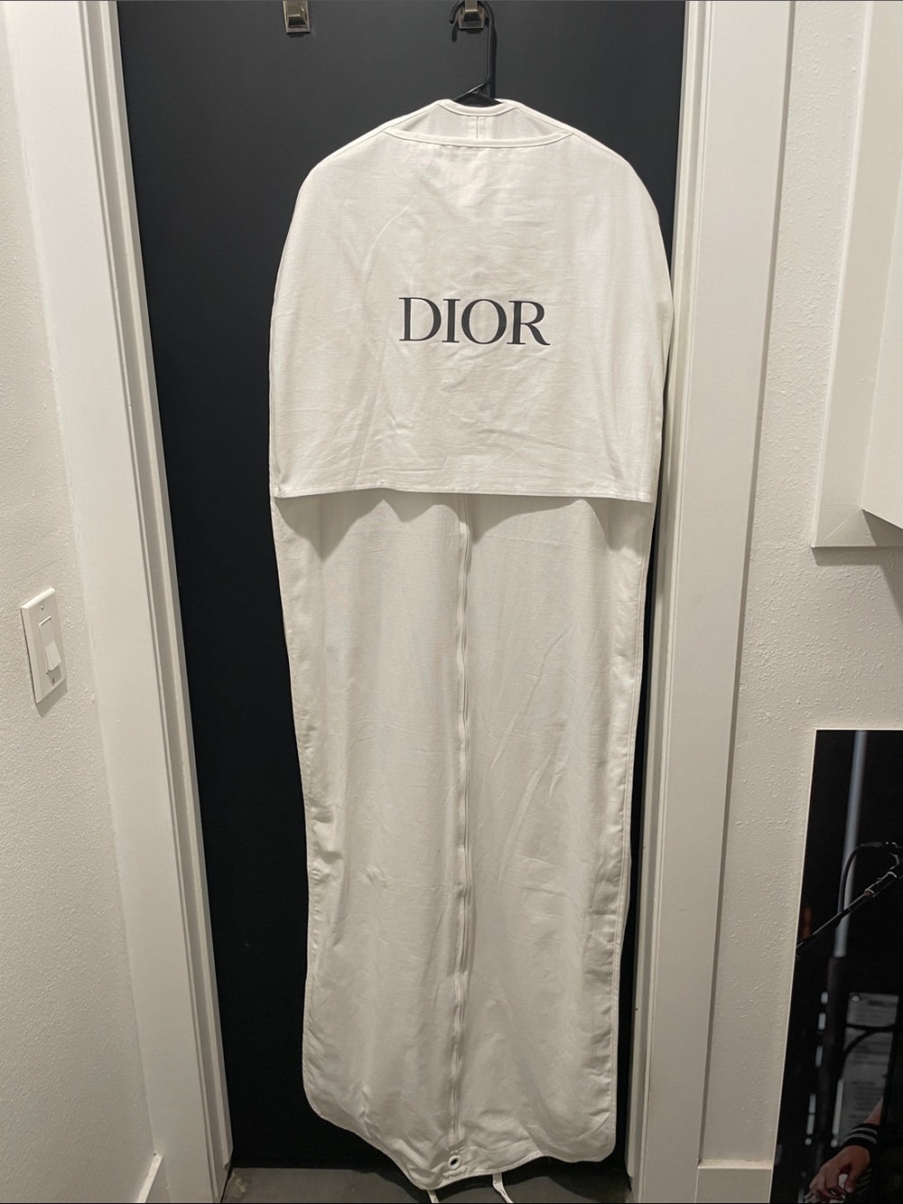 Dior White Garment Cover with Logo